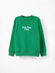 Cotton On Green Sammy Oversized Crew Sweatshirt - Image 1 of 3
