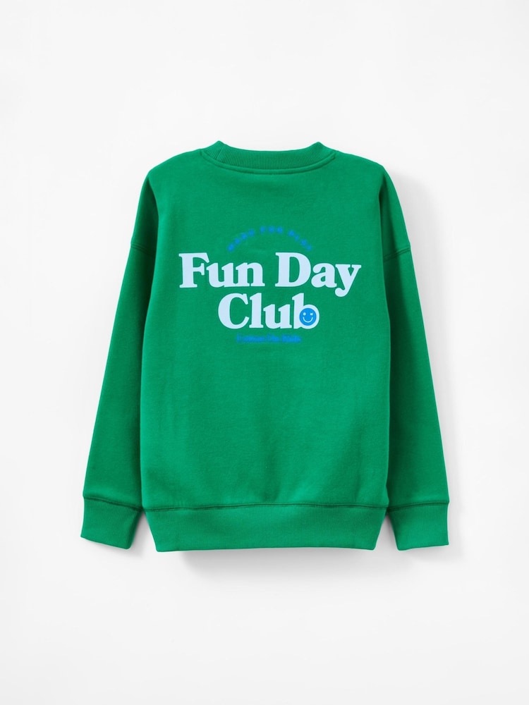 Cotton On Green Sammy Oversized Crew Sweatshirt - Image 2 of 3