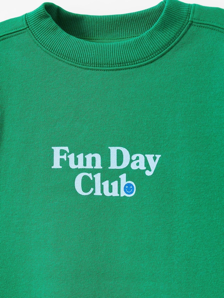 Cotton On Green Sammy Oversized Crew Sweatshirt - Image 3 of 3