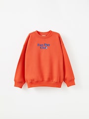 Cotton On Orange Sammy Oversized Crew Sweatshirt - Image 1 of 3