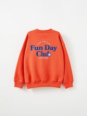 Cotton On Orange Sammy Oversized Crew Sweatshirt - Image 2 of 3