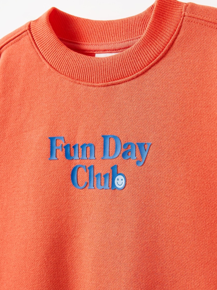 Cotton On Orange Sammy Oversized Crew Sweatshirt - Image 3 of 3