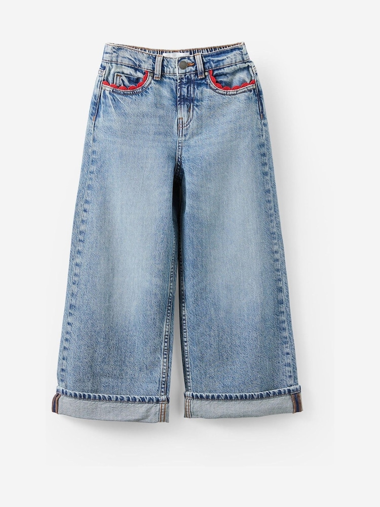 Cotton On Blue Embellished Super Wide Denim Jeans - Image 1 of 3