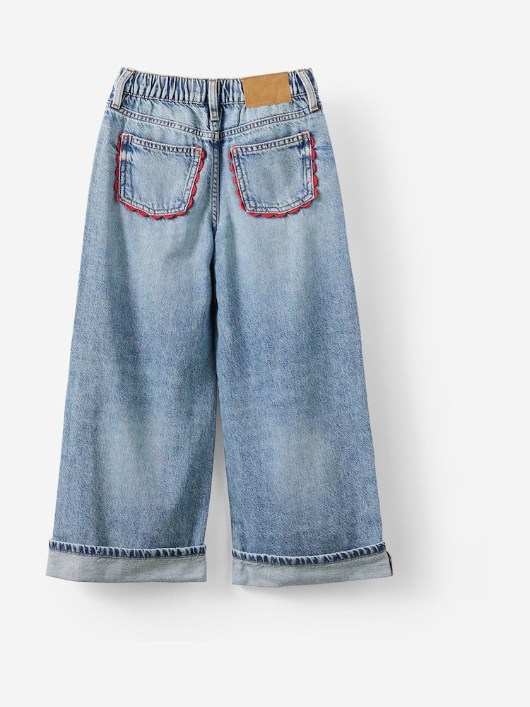 Cotton On Blue Embellished Super Wide Denim Jeans - Image 2 of 3