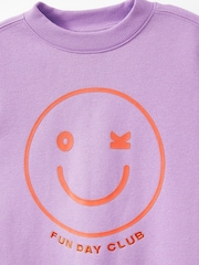 Cotton On Purple Sammy Oversized Crew Sweatshirt - Image 3 of 3