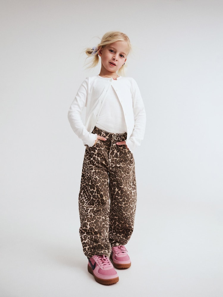 Cotton On Animal Unisex Barrel Leg Denim Jeans - Image 1 of 5