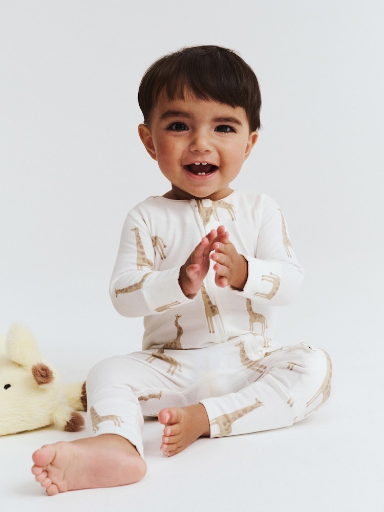 Cotton On White Long Sleeve Zip Romper - Image 1 of 4 Cotton On White Long Sleeve Zip Romper - Image 1 of 4