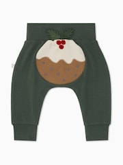 Mori Green Christmas Pudding Character Christmas Joggers - Image 3 of 4