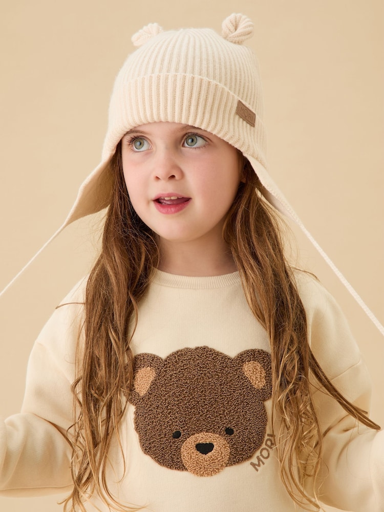 MORI Cream Dove Knitted Bonnet Hat - Image 1 of 2
