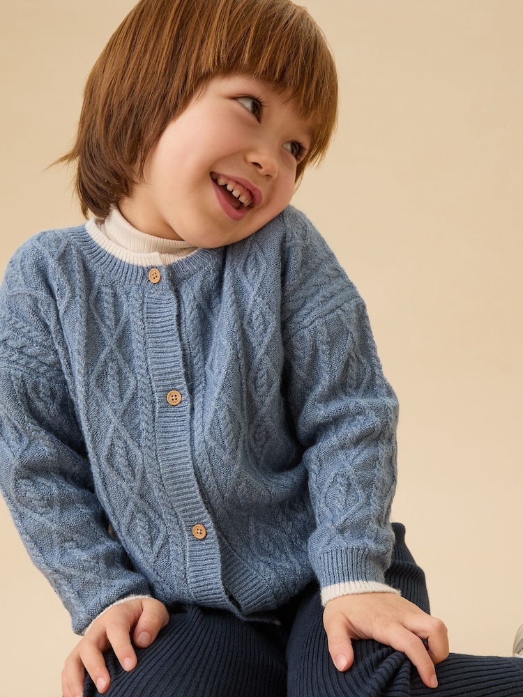 MORI Blue Supersoft Chunky Knit Cardigan - Image 1 of 4