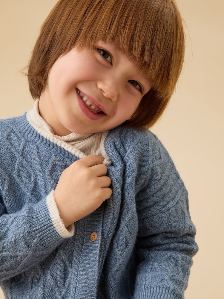 MORI Blue Supersoft Chunky Knit Cardigan - Image 2 of 4