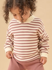 MORI Pink Stripe Supersoft Knitted Jumper - Image 1 of 3