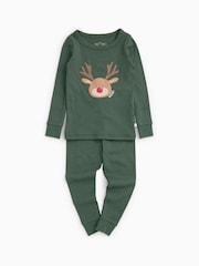 Verde oscuro - Conjunto de pijama de 2 piezas de MORI - Imagen 2 de 4