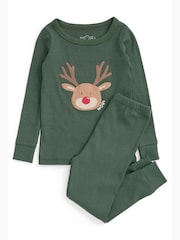 Verde oscuro - Conjunto de pijama de 2 piezas de MORI - Imagen 3 de 4