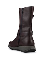 Pavers Purple Dual Buckle Calf Length Boots - Image 4 of 6