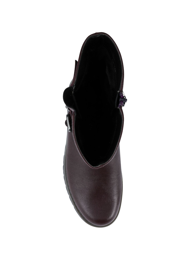 Pavers Purple Dual Buckle Calf Length Boots - Image 6 of 6 Pavers Purple Dual Buckle Calf Length Boots - Image 6 of 6