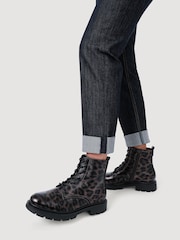 Pavers Lace-Up Block-Heeled Boots - Slika 1 iz 6