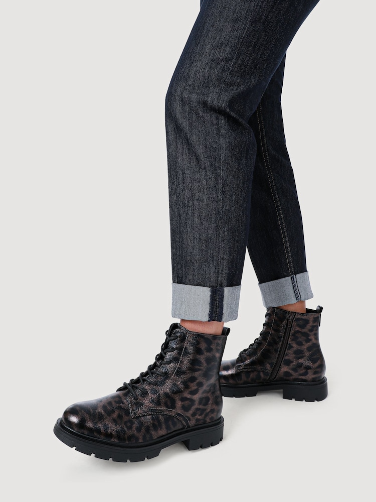 Pavers Brown Lace-Up Block-Heeled Boots - Image 1 of 6 Pavers Brown Lace-Up Block-Heeled Boots - Image 1 of 6