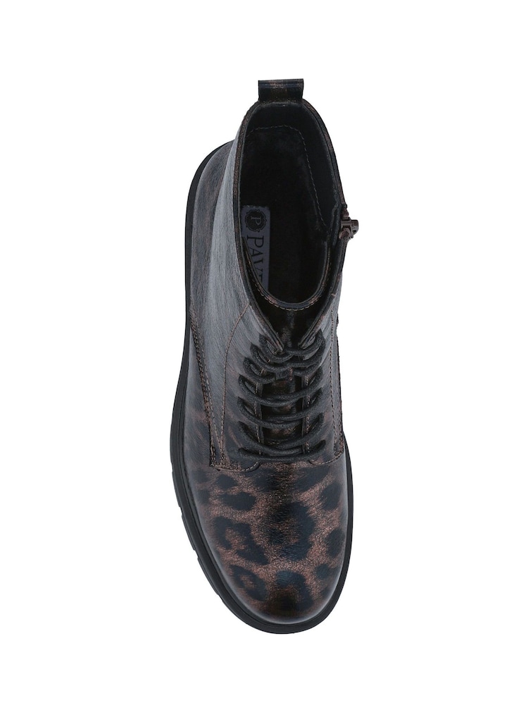 Pavers Brown Lace-Up Block-Heeled Boots - Image 6 of 6 Pavers Brown Lace-Up Block-Heeled Boots - Image 6 of 6