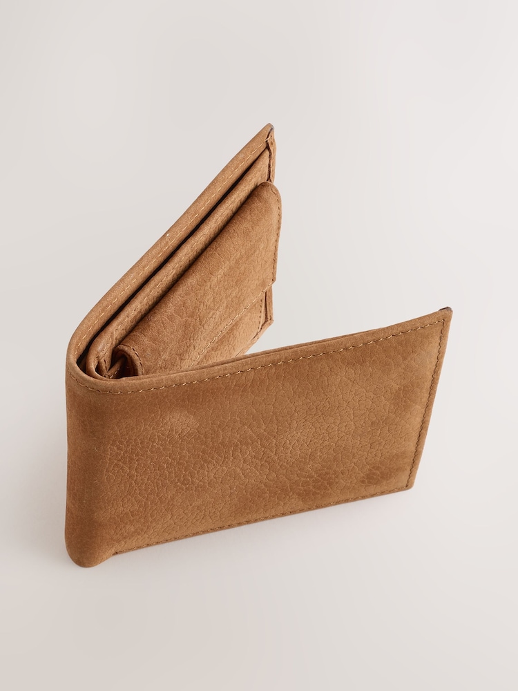 棕褐色 - Nubuck Leather Bifold Wallet - 图片2 / 4
