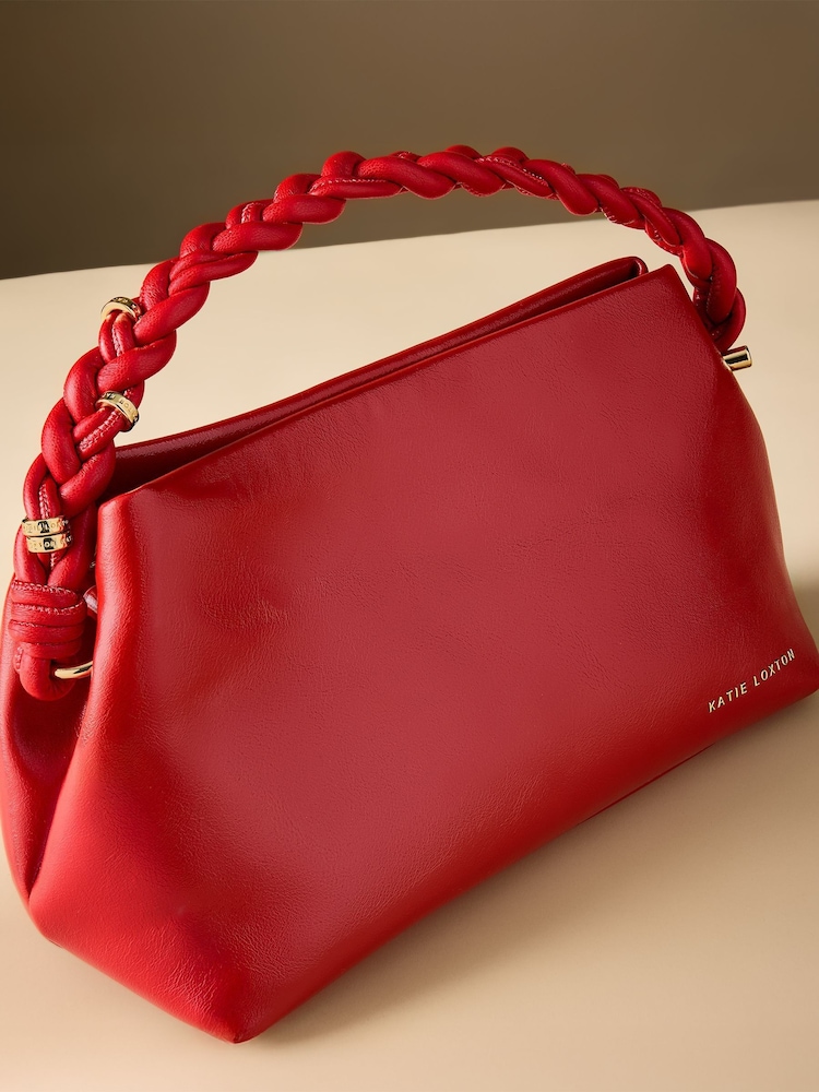 Katie Loxton Red Arden Braided Top Handle Bag - Image 2 of 4