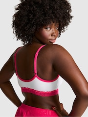 Victoria's Secret Pink White/Pink Scoop Cotton Lace Trim Bralette - Image 2 of 3