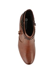 Pavers Brown Lace-Detailed Heeled Ankle Boots - Image 5 of 5