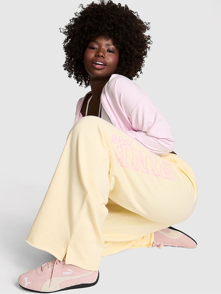 Victoria's Secret PINK Palest Yellow Fleece Joggers - Image 1 of 2