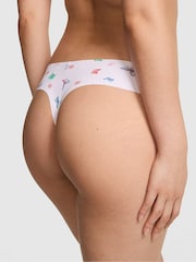 Victoria's Secret PINK White Butterfly Print Thong No Show Knickers - Image 2 of 2