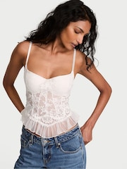 Victoria's Secret Coconut White Lace Ruffle Bra Top - Image 1 of 3
