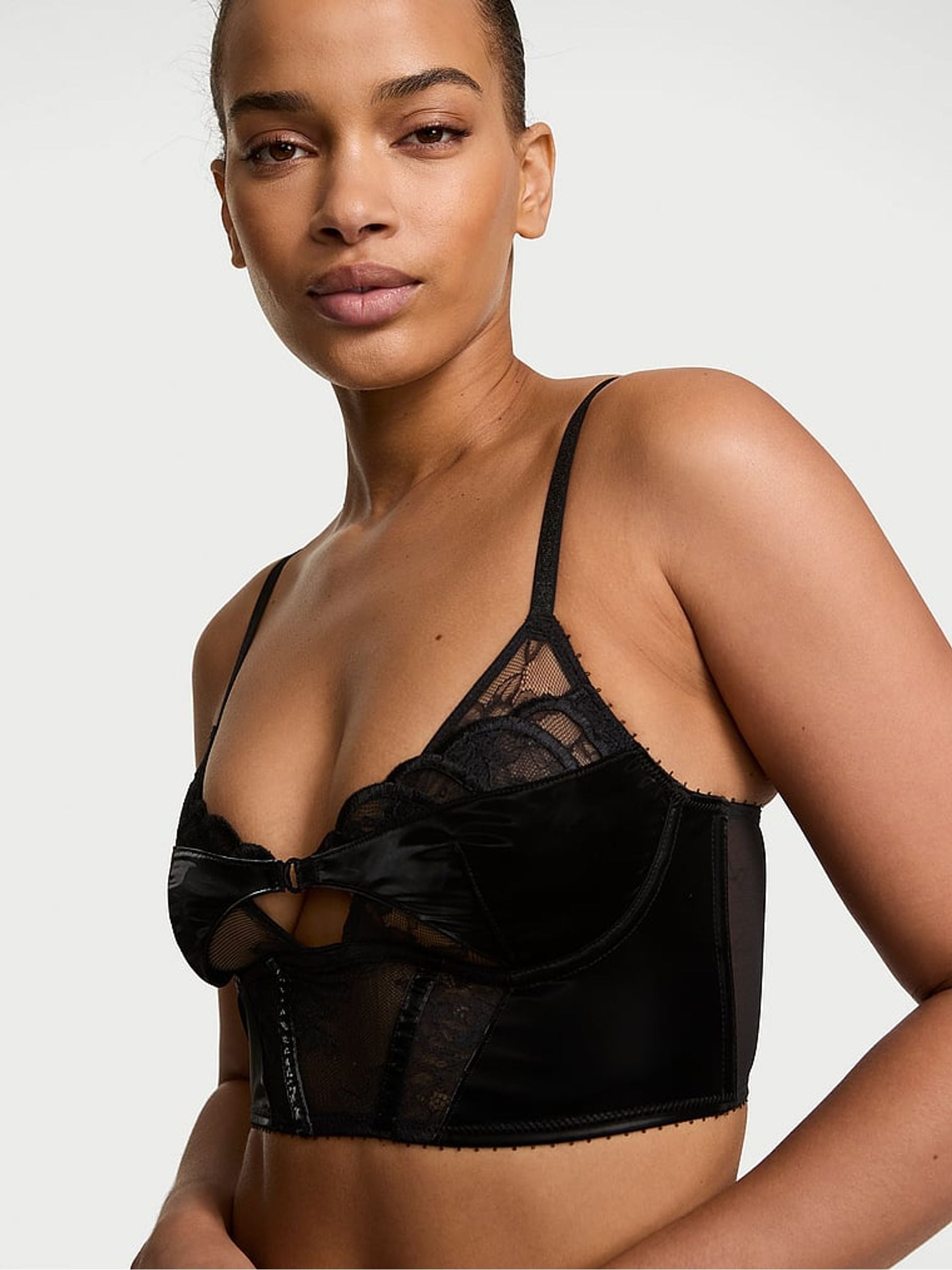 Victoria's Secret Black Corset X-Ray Embroidery Bra