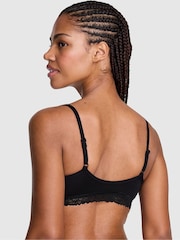 Victoria's Secret Pink Black Scoop Cotton Lace Trim Bralette - Image 2 of 2