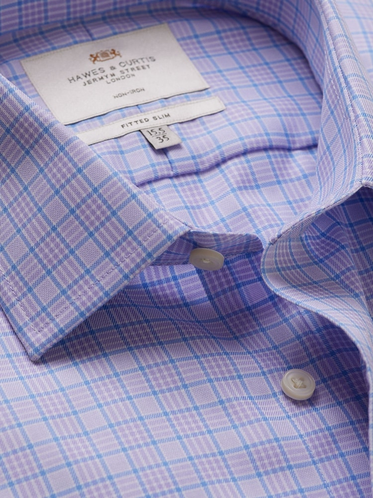 Hawes & Curtis Purple Multi Check Shirt - Image 3 of 3 Hawes & Curtis Purple Multi Check Shirt - Image 3 of 3