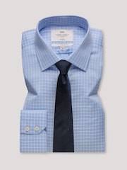Hawes & Curtis Blue Grid Check Non-Iron Shirt - Image 2 of 3