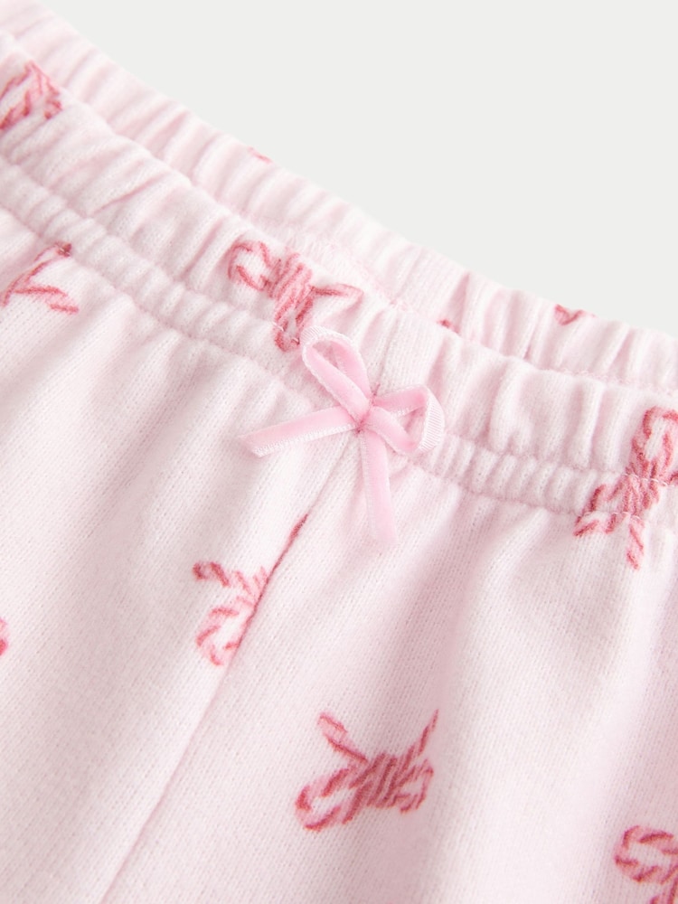 Hollister Pink Christmas Bow Cozy Long Sleeve Pyjama Set - Bilde 2 av 2