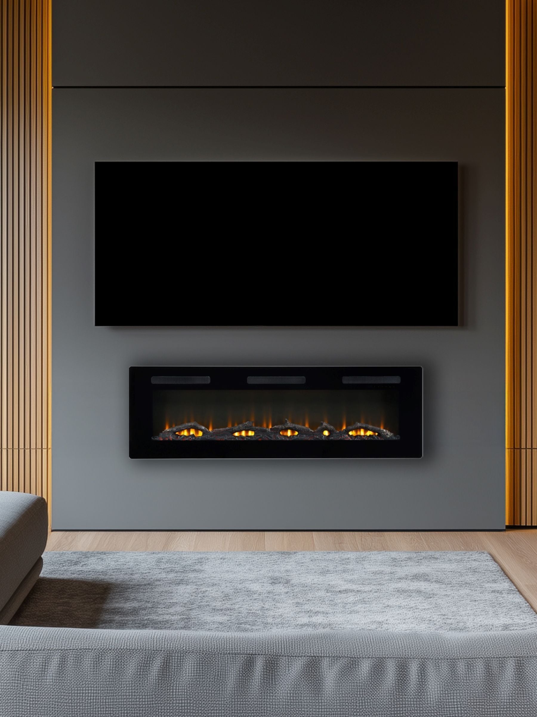 Dimplex Sierra Optiflame Media Wall Fireplace, 60"/ 152.4Cm, Wall Mounted, Recess Fit, Free Standing Electric Fire, 7 Colour Themes, Choice Of Fuel - Image 4