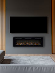 Dimplex Black Sierra 48" Optiflame Electric Media Wall Open Fire - Image 1 of 6
