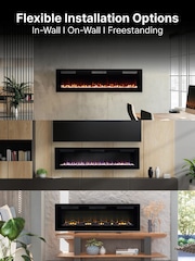 Dimplex Black Sierra 48" Optiflame Electric Media Wall Open Fire - Image 3 of 6
