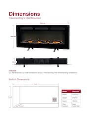 Dimplex Black Sierra 48" Optiflame Electric Media Wall Open Fire - Image 5 of 6