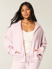 Hollister Pink Zip-Through Hoodie - Image 1 of 3