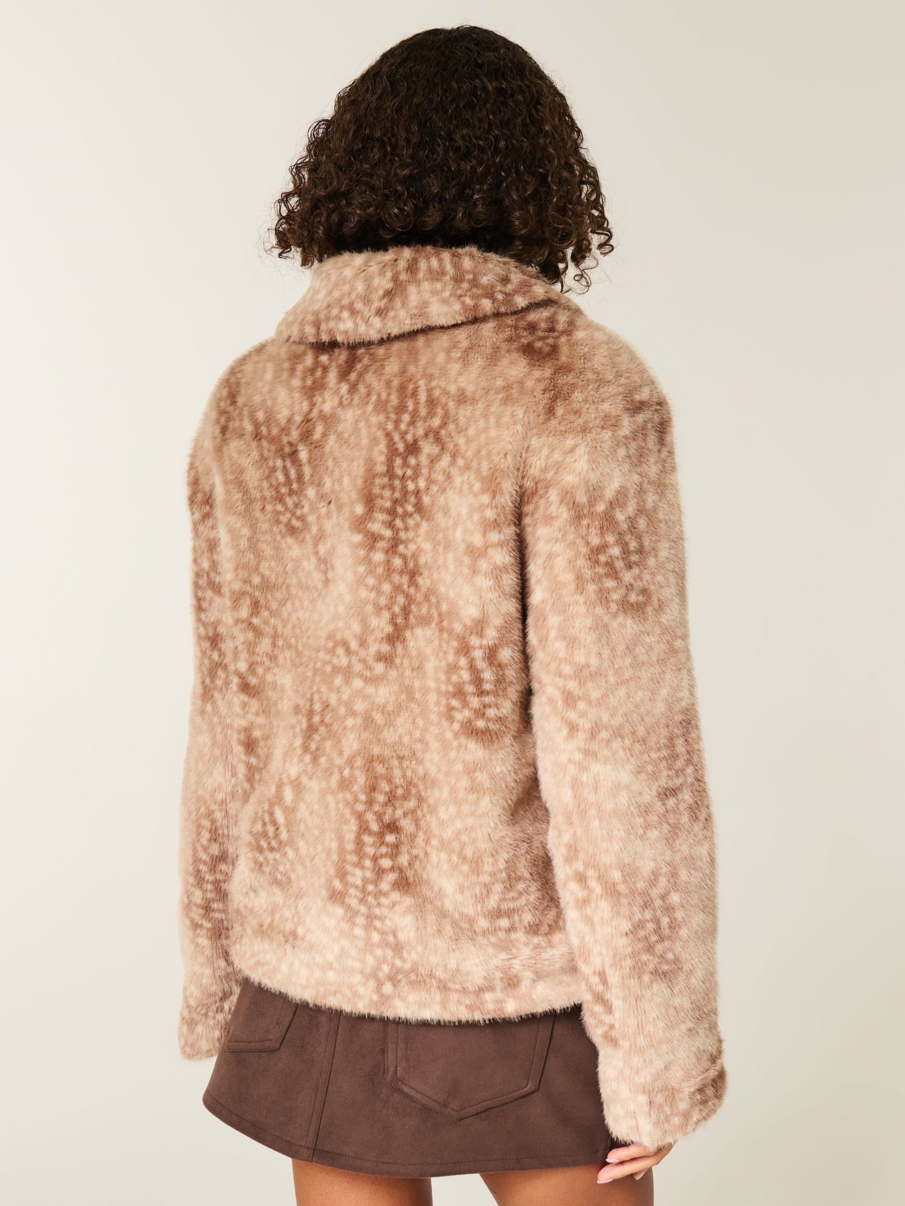 Buy Hollister Brown Faux Fur Coat from Next Australia