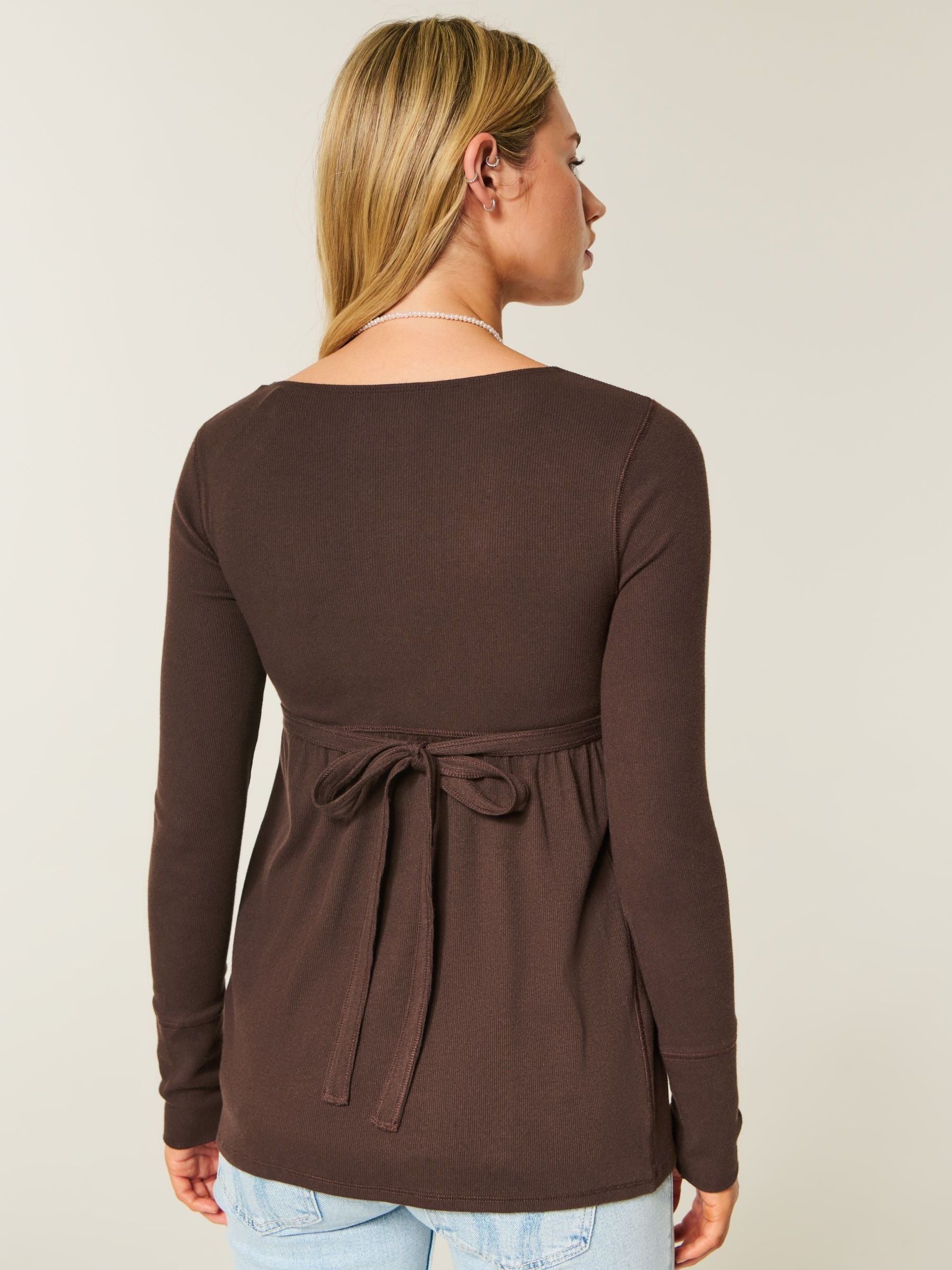 Buy Hollister Babydoll Square Neck Long Sleeve Top from Next Canada