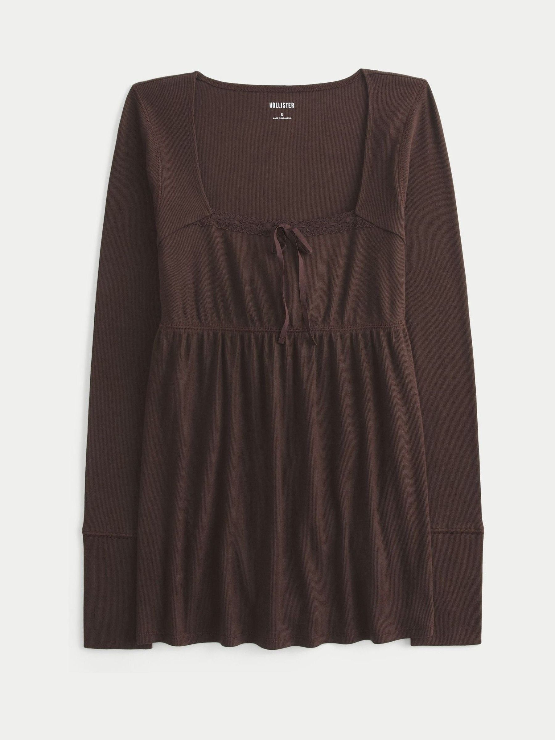 Buy Hollister Babydoll Square Neck Long Sleeve Top from Next USA