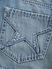 Hollister Low Rise Denim Black Mini Skirt With Star Embroidery Pocket Detail - Image 5 of 5