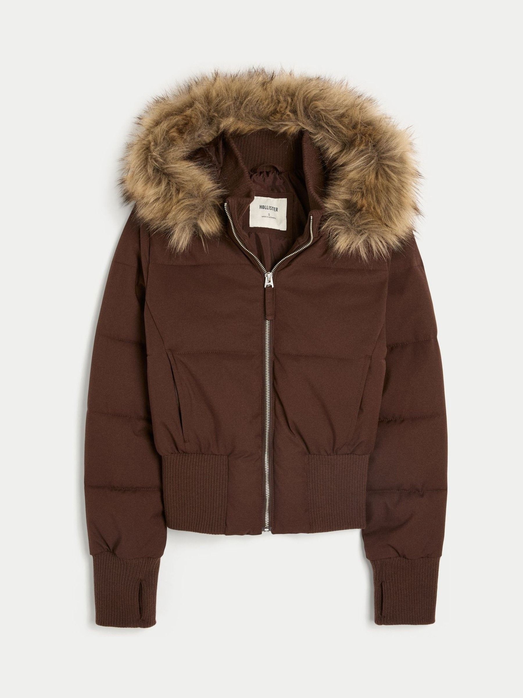 Buy Hollister Bomber Coat With Faux Fur Hood from Next USA