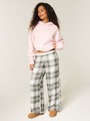 Hollister Green Flannel Check Pyjama Bottoms With Logo Waistband - Image 3 of 5