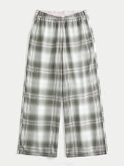 Hollister Green Flannel Check Pyjama Bottoms With Logo Waistband - Image 4 of 5