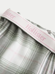 Hollister Green Flannel Check Pyjama Bottoms With Logo Waistband - Image 5 of 5