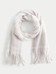 رمادي - Cosy Check Scarf - صورة 1 من 2