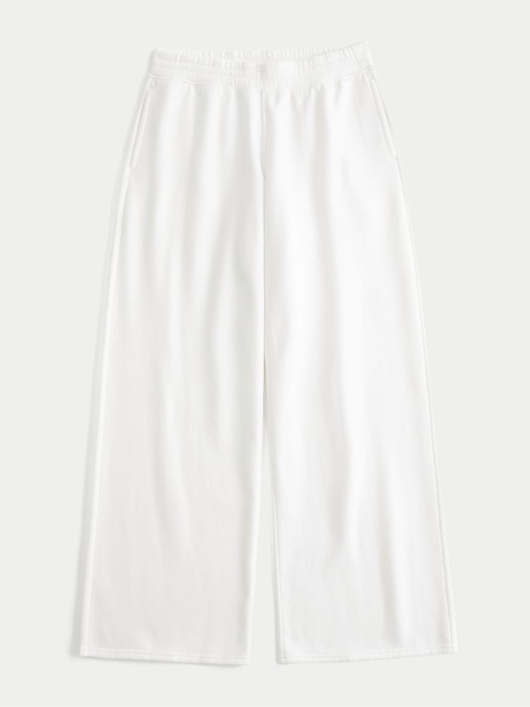 Hollister Low Rise Baggy Candy Cane Christmas Graphic White Joggers - صورة 1 من 2